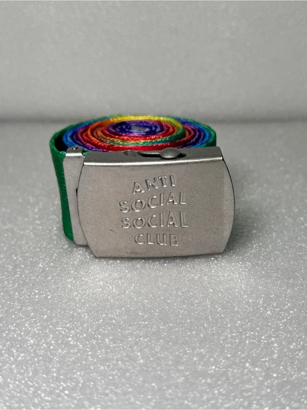 Anti Social Social Club ASSC “Get Weird” Belt Multicolor Rainbow Tie Dye